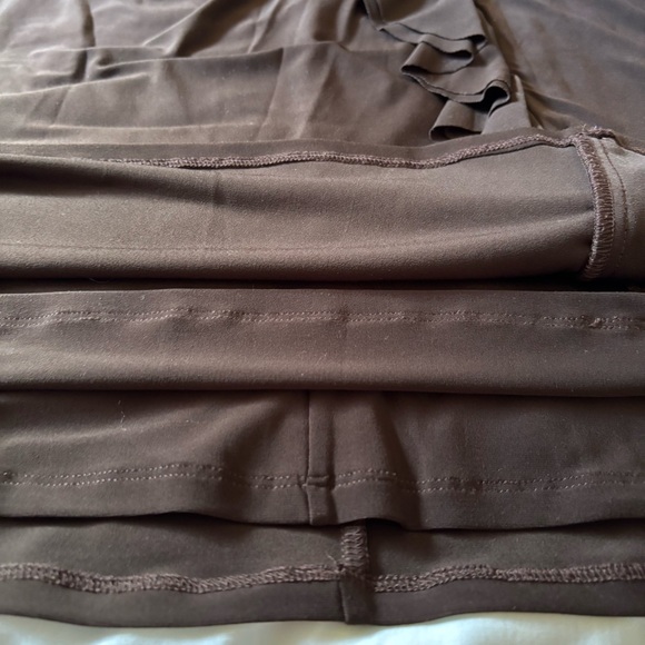 Lauren Ralph Lauren Knee Length Fully lined Sleeveless Ruffle Brown Dress Sz 12 - Picture 8 of 10